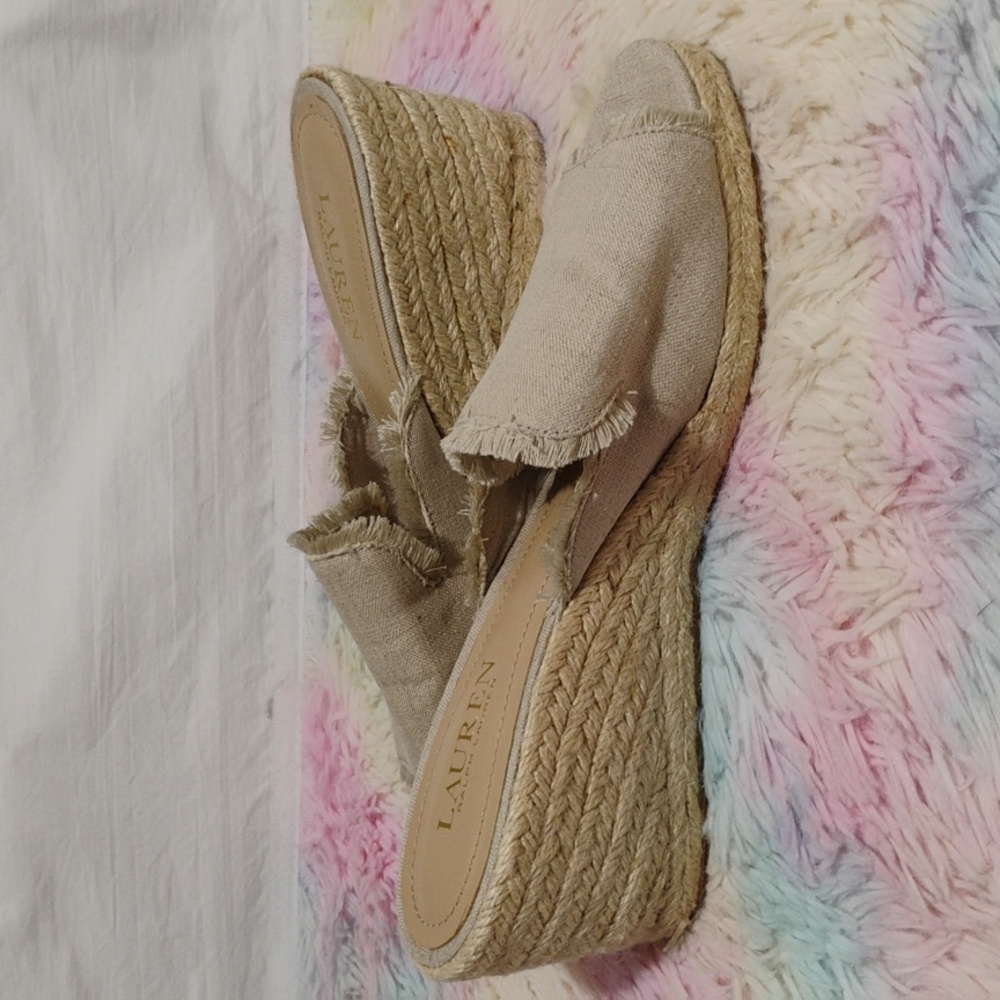 NWOT Lauren Ralph Lauren Carlynda Espadrille Wedge Sandals Sz.8.5 - Picture 6 of 10